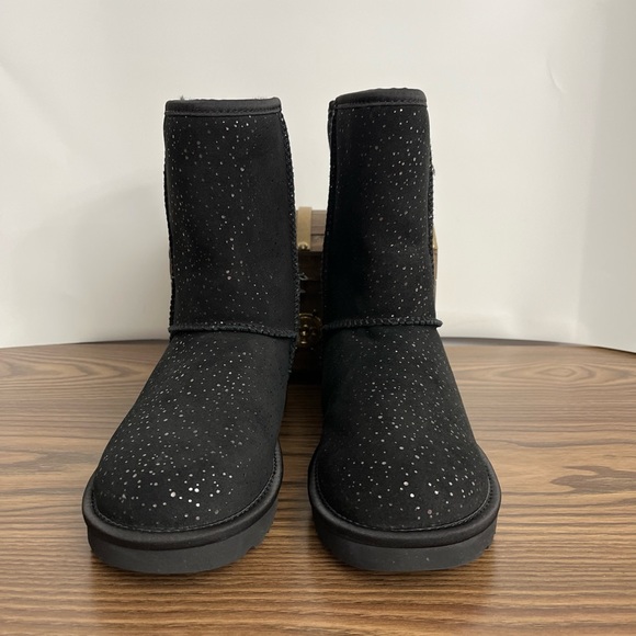 UGG Boots Classic Short Black Silver Metallic Spots US Women’s Size 5 Comfy - Picture 5 of 12
